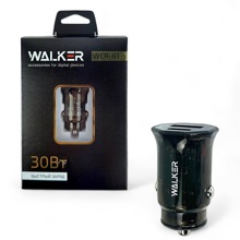 Телефонное азу 1 usb / 1 type cx порт, быстрый заряд QC3.0-PD, 30W, 24W цвет черный