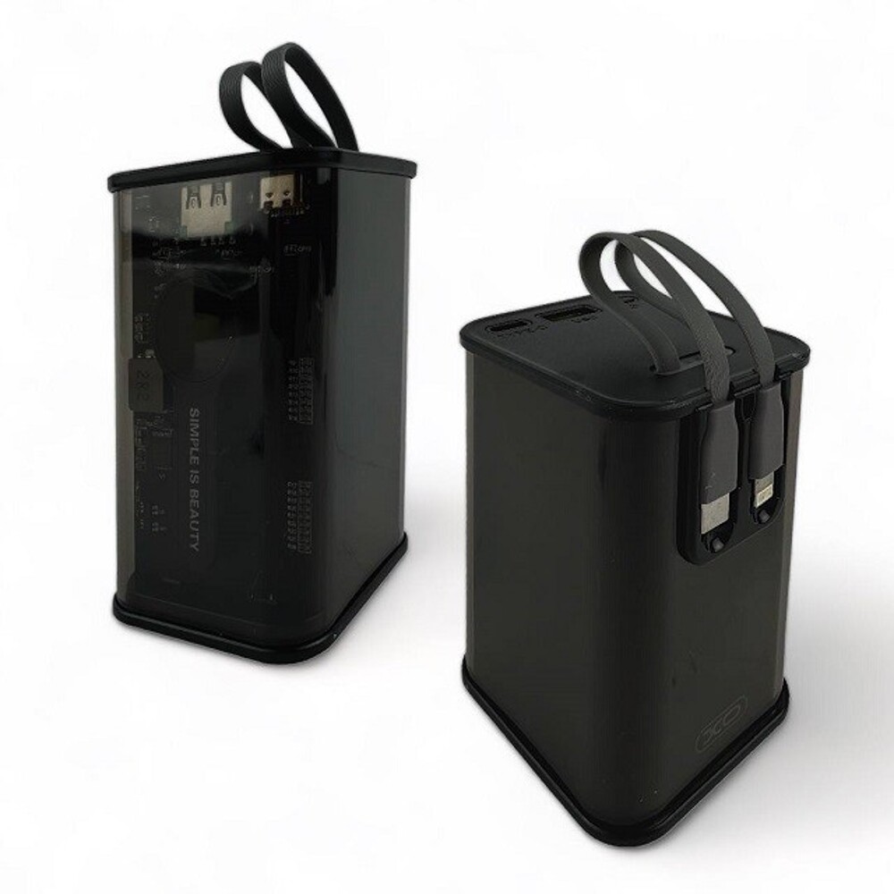 Зу power bank на 20 000 mAh, USB-A + USB-C, кабель TYPE-C + Lightning, цвет прозрачный с дисплеем Зу power bank на 20 000 mAh, USB-A + USB-C, кабель TYPE-C + Lightning, цвет прозрачный с дисплеем