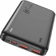 Зу power bank на 10000 Ah 1PD Type-C (20W) + 1 USB 2.0 (22,5W), дисплей, черный