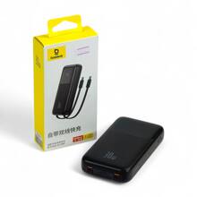 Зу power bank на 10 000 mAh, 30 W, 2 провода Type-C, цвет черный