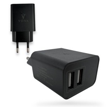 Телефонное сетевое зу 2 usb(2.4 a), цвет черный