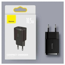 Телефонное сетевое зу 2 usb, 10,5w, цвет черный