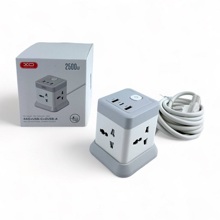 Сетевой фильтр 4 евророзетки + 2 USB + 1 TYPE-C, 20Вт, 2500W, квадратный, цвет белый