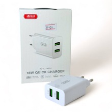 Телефонное сетевое зу 2 usb-a, 18 w, цвет белый