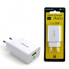 Телефонное сетевое зу 1 usb, qc 3.0, 18w, цвет белый