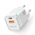 Телефонное сетевое зу 1 usb + 1 type-c, 3а, 33 вт, цвет белый Телефонное сетевое зу 1 usb + 1 type-c, 3а, 33 вт, цвет белый