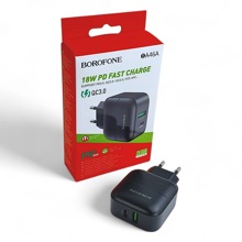 Телефонное сетевое зу 1 usb + 1pd type-c(18w), цвет черный