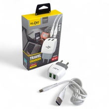 Телефонное сетевое зу 2 usb + кабель type-c