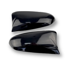 Накладка зеркала лада Веста под повторитель в стиле м зеркал бмв (черный глянец) (Компл)