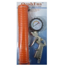 Пистолет для накачивания колес с манометром и шлангом 12 атм