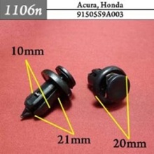 Автокрепеж для Hyundai, Kia, Acura, Honda 91505S9A003 (91505-S9A-003) (50шт)