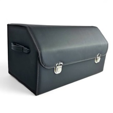 Сумка органайзер в багажник с замком, экокожа, гладкая, цвет черный, 3d размеры L (55*30*30 см)