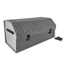 Сумка органайзер в багажник TREVEL L с замком из эко-кожи, цвет т.серый, строчка т.серая (размеры 72*31*30 см)