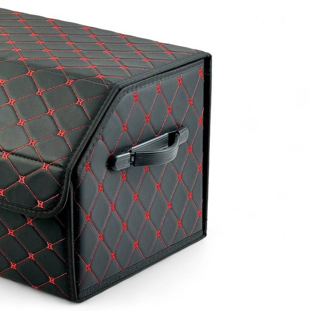 Сумка органайзер в багажник Экокожа, черный с красной строчкой (размеры 48*30*28 см) Сумка органайзер в багажник Экокожа, черный с красной строчкой (размеры 48*30*28 см)