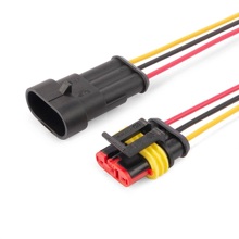 Разъем герметичный автомобильный рга-3п с проводом (5шт)