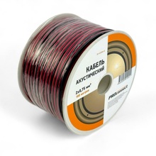 Провод акустический пгва/пвам 2х0,75 мм 100м, Алюминий/медь, цвет черный - красный