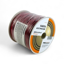 Провод акустический пгва/пвам 2х0,50 мм 100м, Алюминий/медь, цвет черный - красный