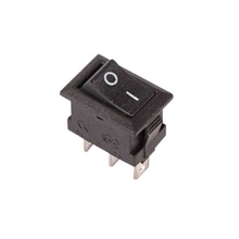 Переключатель клавишный 250V 3а (3с) ON-ON черный Micro (RWB-102), 10 шт
