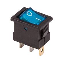 Выключатель клавишный 12V 15а (3с) ON-OFF синий с подсветкой Mini (RWB-206-1, SC-768) 10шт