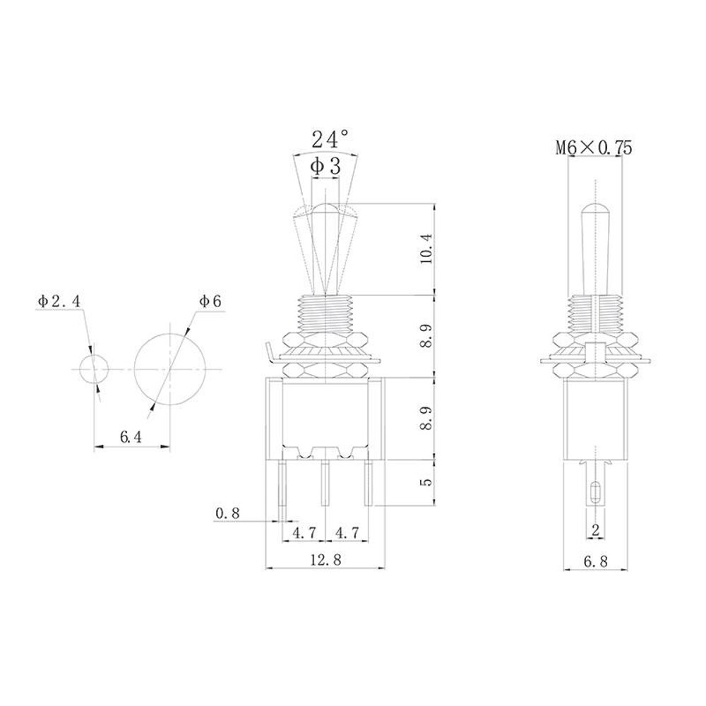 Тумблер 250V 3а (3c) on-on однополюсный Micro (MTS-102) 10шт Тумблер 250V 3а (3c) on-on однополюсный Micro (MTS-102) 10шт