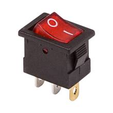 Выключатель клавишный 12V 15а (3с) ON-OFF красный с подсветкой Mini (RWB-206-1, SC-768) 10шт