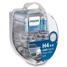 Лампа H4 галогенная 60/55W 12V White Vision Ultra (2шт комплект)