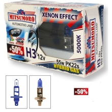 Лампа H3 галогенная 55W 12V Super White Xenon effect +50% (2шт комплект)