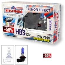 Лампа HB3 9005 галогенная 65W 12V Super White Xenon effect +50% (2шт комплект)