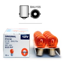 Лампа 12V PY21W BAU15S желтая (1шт)