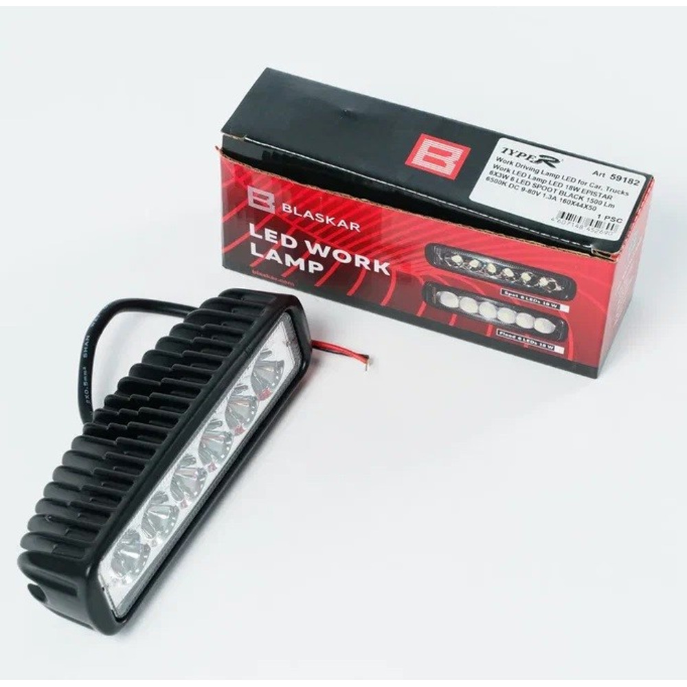 Противотуманная фара светодиодная 18W 6 SMD 1500Lm 6500K 9-80V 16см SPOOT (Дальний свет) (1 шт) Противотуманная фара светодиодная 18W 6 SMD 1500Lm 6500K 9-80V 16см SPOOT (Дальний свет) (1 шт)