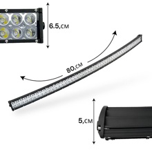 Противотуманная фара универсальная изогнутая (z04-180w) 80см 12-24V
