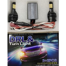 Светодиод T20 7443 (W21/5W). 18SMD с обманкой, ходовой огонь + указатель поворота 12v (2шт)