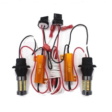 Светодиод T20 7443 (W21/5W). 66SMD с обманкой, ходовой огонь + указатель поворота 12v (2шт)