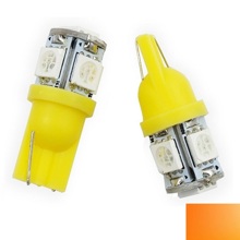 Светодиод T10 (W5W) 5 SMD 5050 12V оранжевая