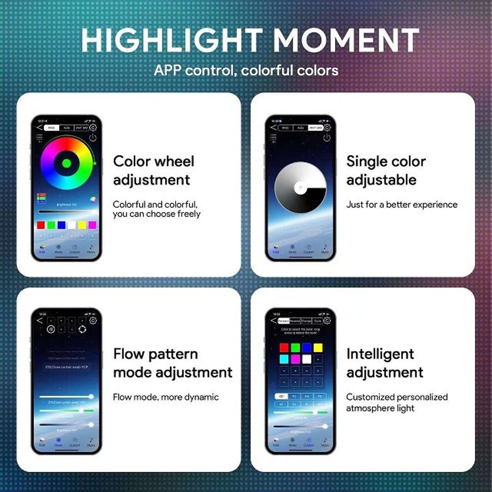 Атмосферная подсветка салона 110см (USB, Bluethooth, Пульт) Атмосферная подсветка салона 110см (USB, Bluethooth, Пульт)