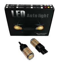 Светодиод T20 7443 (W21/5W) 144SMD 3014 Y ORANGE 12V 2конт (2шт)
