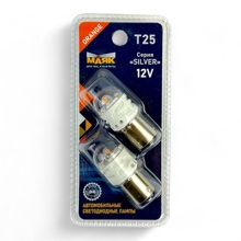 Светодиод T25 6 SMD 2835 12V BAU15s160Lm ORANGE, смещенный цоколь, серия SILVER