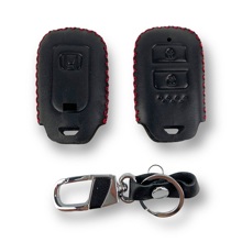 Кожаный чехол для ключа зажигания с красной строчкой HONDA