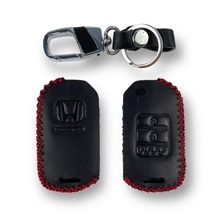 Кожаный чехол для ключа зажигания с красной строчкой HONDA
