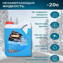 Стеклоомывающая жидкость Чистое небо (-20) канистра 4,5 литра