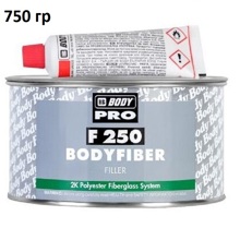 Шпатлевка полиэфирная FIBER GLASS 250, 0,75 кг со стекловолокном