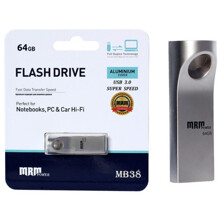 Карта памяти 64 GB MB38 USB, (3.0) High speed, Metal, цвет серебро