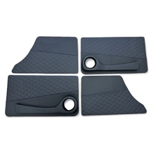 Обшивка дверей на ваз 2101-2107, эко-кожа, цвет чёрный,строчка ромб синяя