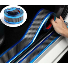 Накладка защитная на порог автомобиля, самоклеящаяся, карбон/синий 5см х 45м