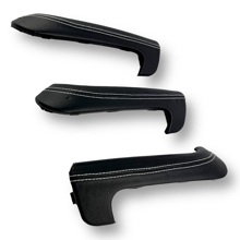 Накладки на внутр. ручки дверей Гранта (кожа с белой строчкой) (комплект 3шт)