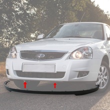 Губа бампера универсальная в стиле Chevrolet твердая