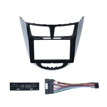 Рамка для магнитолы 9 HYUNDAI SOLARIS 2010-2016г черная/серебро