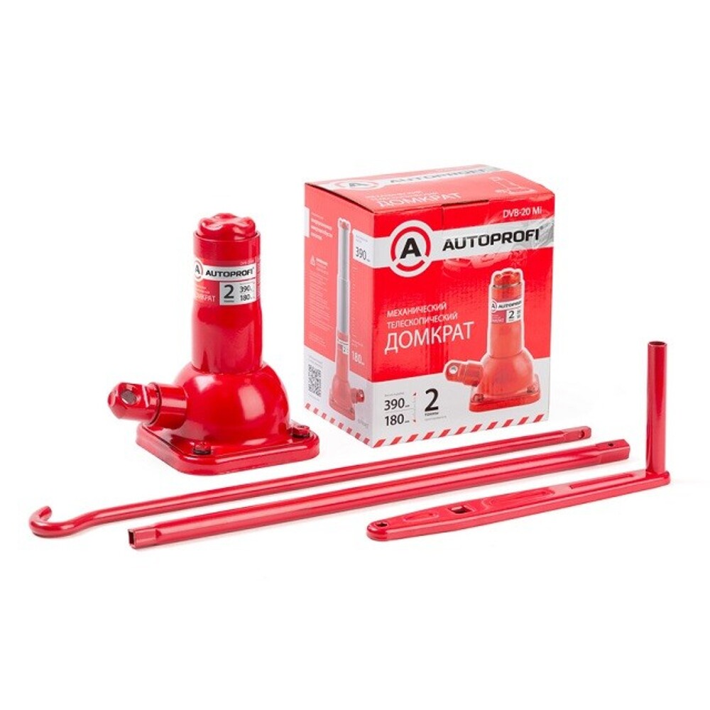 Домкрат механический, телескопический, винтовой бутылочный 2 т 180-390мм Домкрат механический, телескопический, винтовой бутылочный 2 т 180-390мм