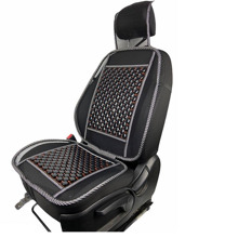 Накидка деревянная на сидение массажная с сеткой и подголовником, цвет черный 132*52см