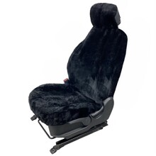 Накидка на переднее сиденье FRONT меринос xl из натуральной высококачественной овчины без подклады, цвет черный с закрытыми боками
